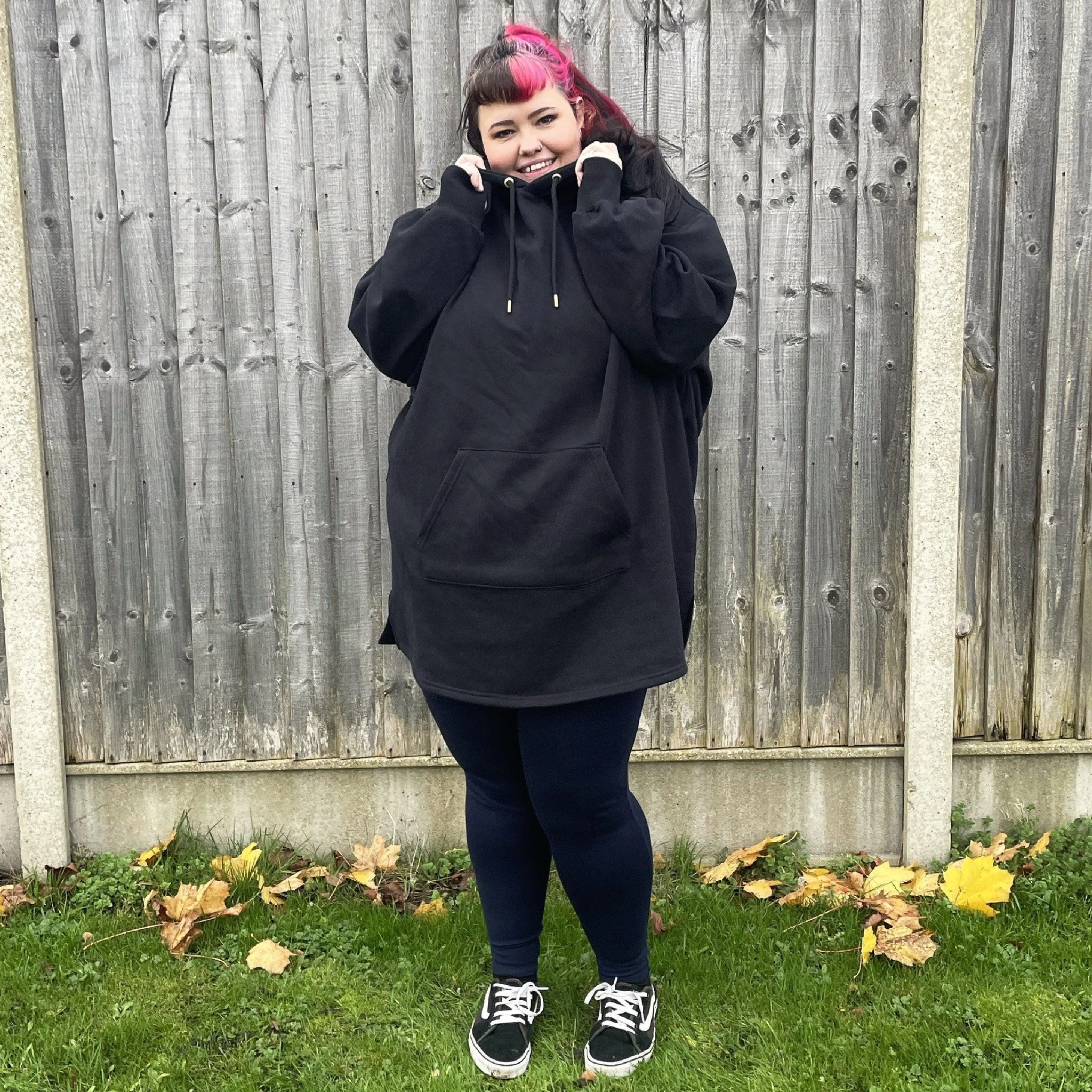 Longline Hoodie - Black
