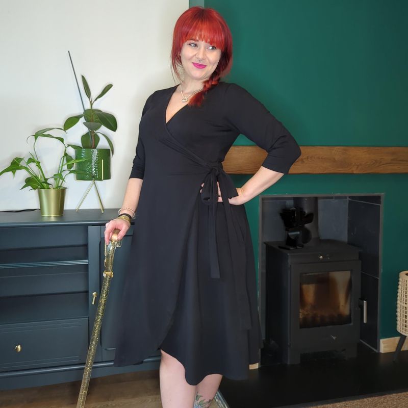 Wrap Dress - Black - D (12-14)