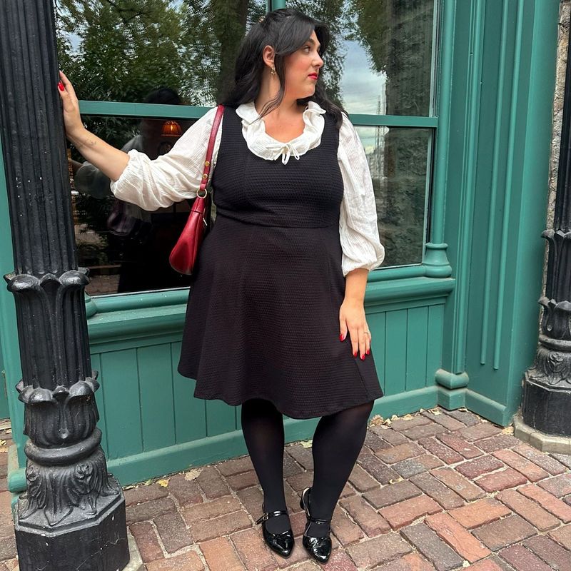 Archean Tailored Skater Dress - Black - E (16-18)