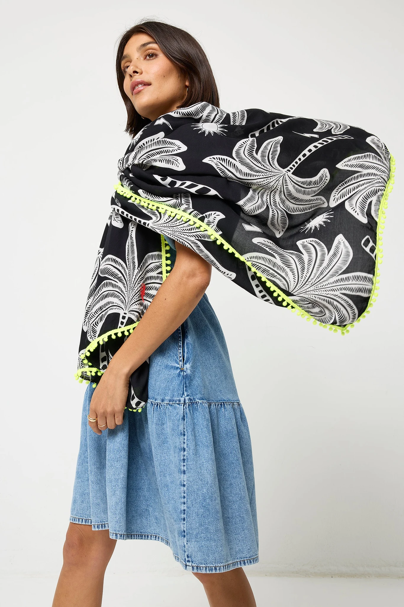 Black Palm Spring Charity Super Scarf