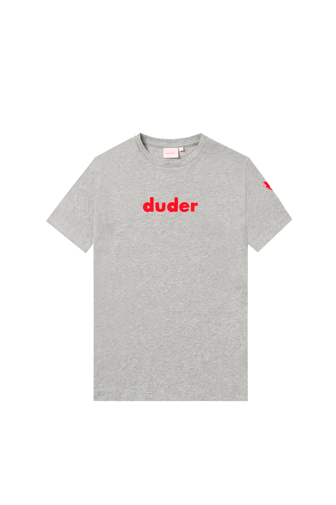 Grey Marl Duder Embroidery T-Shirt