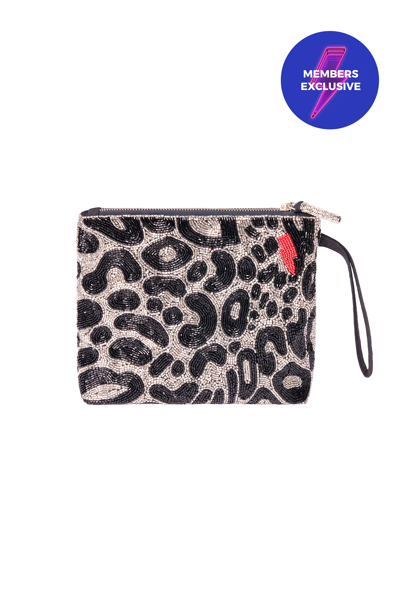 Silver Beaded Clutch Bag - One Size / Silver