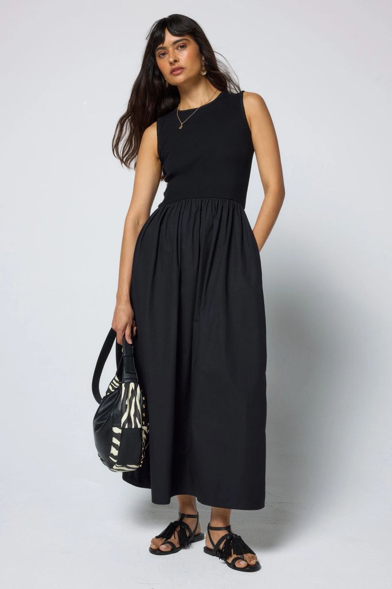 Vestido de jersey negro