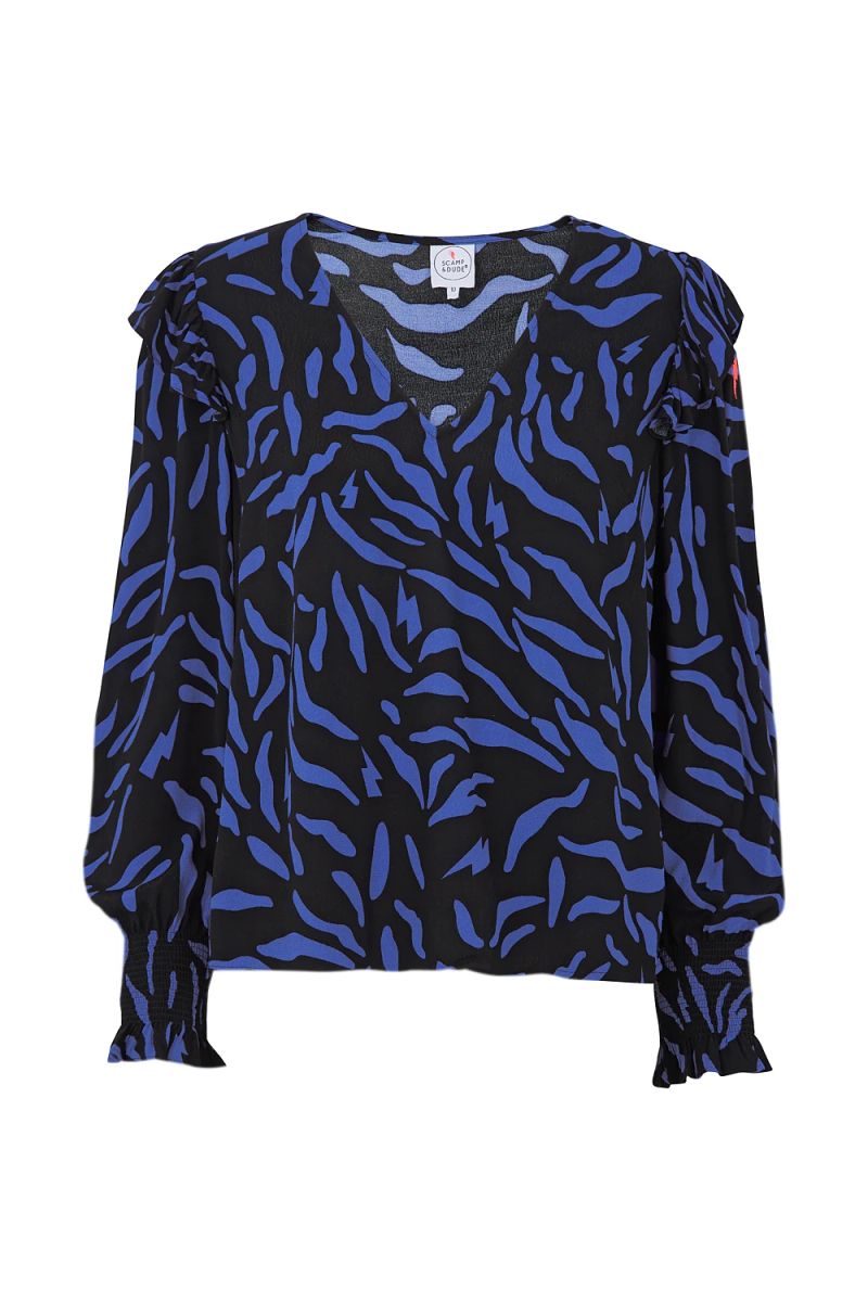 Zwart met Blauw Zebra Top