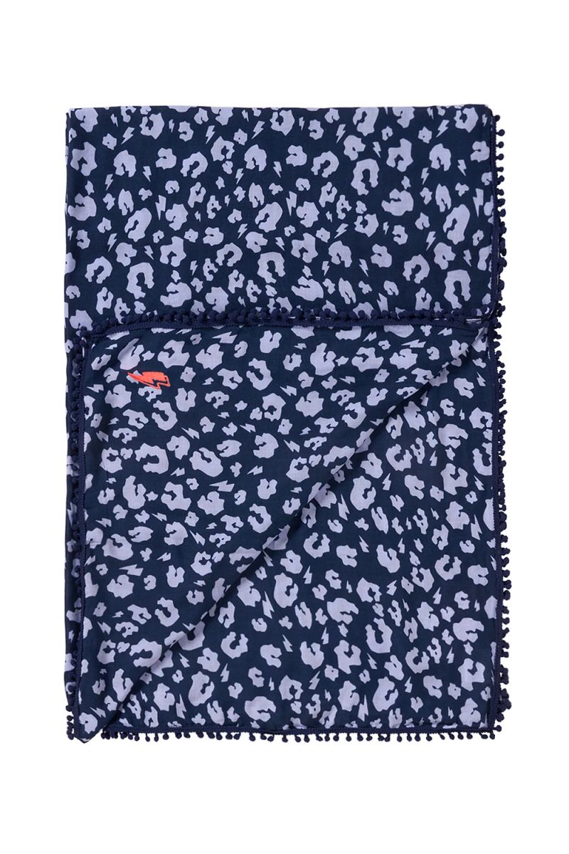 Navy met blauw luipaard en bliksemschicht