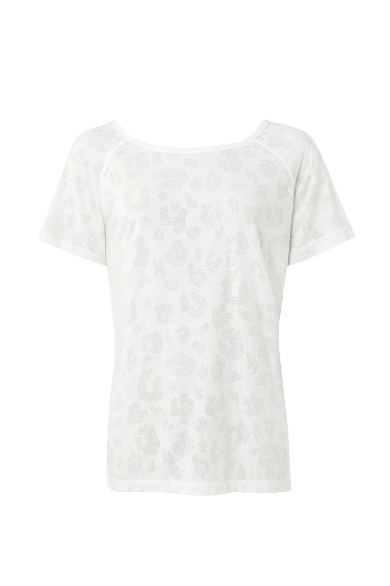 White Leopard Burn Out Slouchy T-Shirt