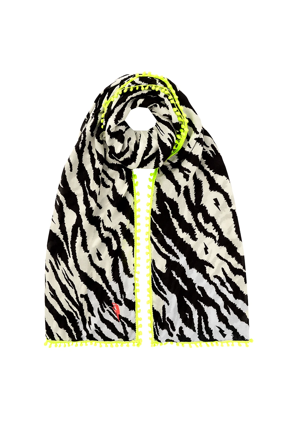 Ivory with Black Shadow Tiger Charity Super Scarf