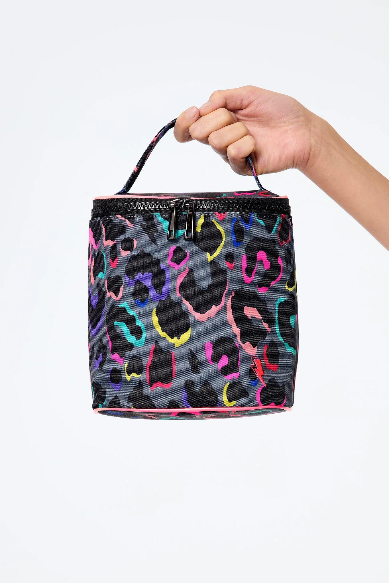 Grey with Rainbow Shadow Leopard Lunch Bag