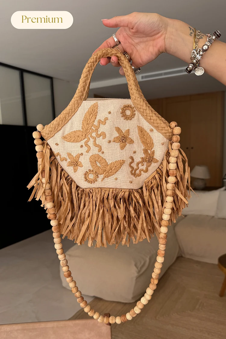 Cream Raffia Cove Mini Bag