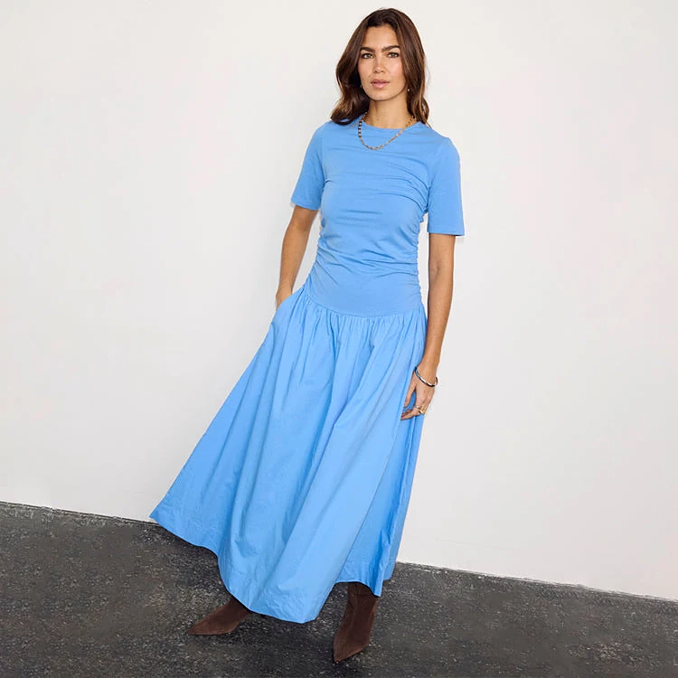cornflower blue grace dress Lillie caftan maxi dress Cornflower blue – Grace Harris Collection main image 0