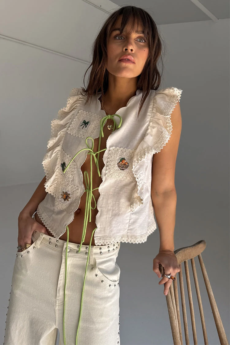 Cream Isla Tia Top