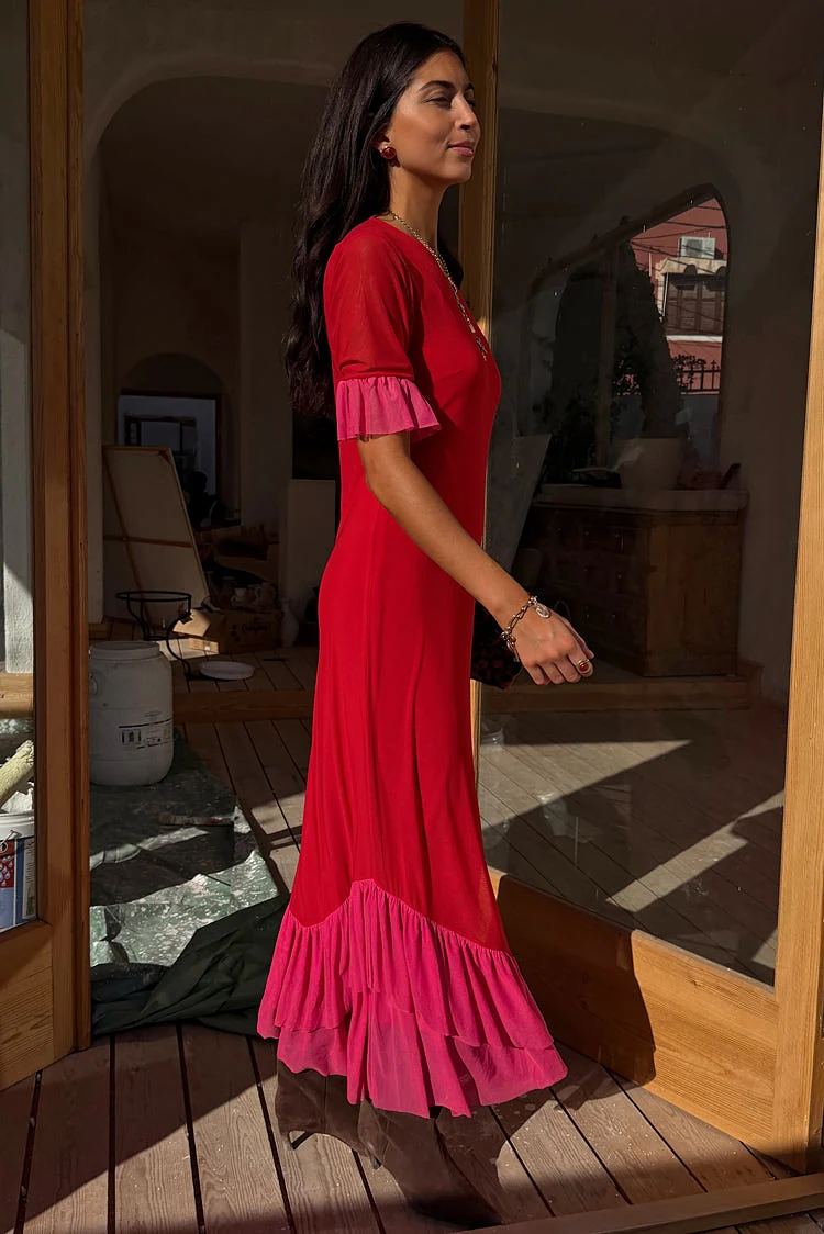 Red and Pink Katie Dress - 8