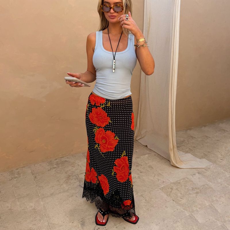 Black Poppy Maeva Midi Skirt