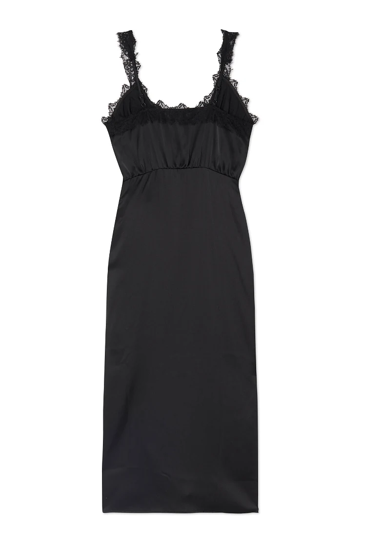 chinese dress ladies Lace-Trim Midi Dress With Sequin Sheer Side Panels main image 0