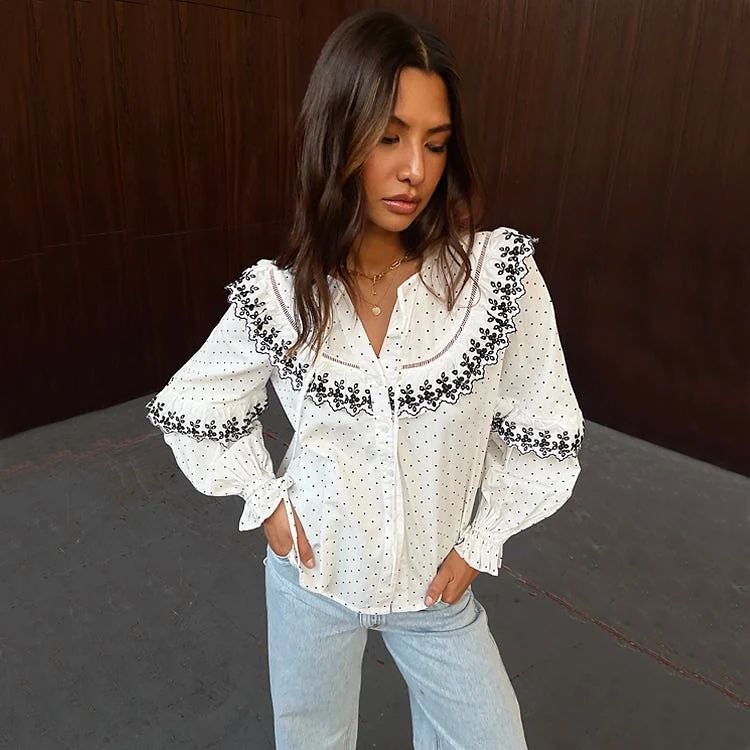 Camicia Bianca Dobby con Dettaglio Pizzo