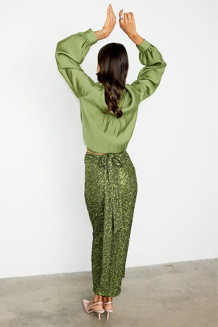 Lime Sequin Jaspre Skirt