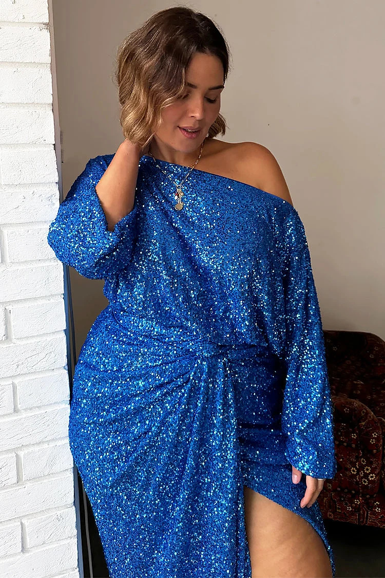 Blue Sequin Tilly Top