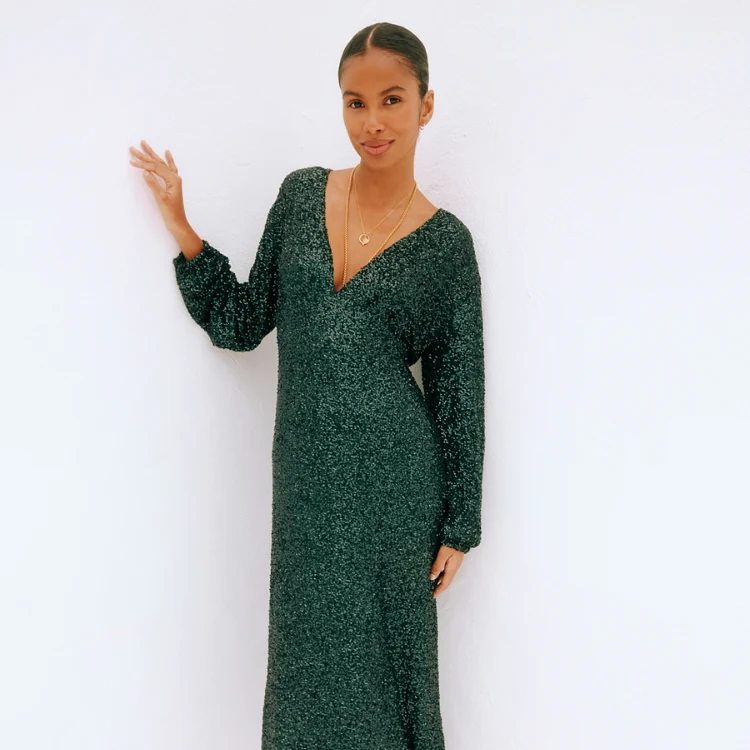 Emerald Sequin Emma Dress