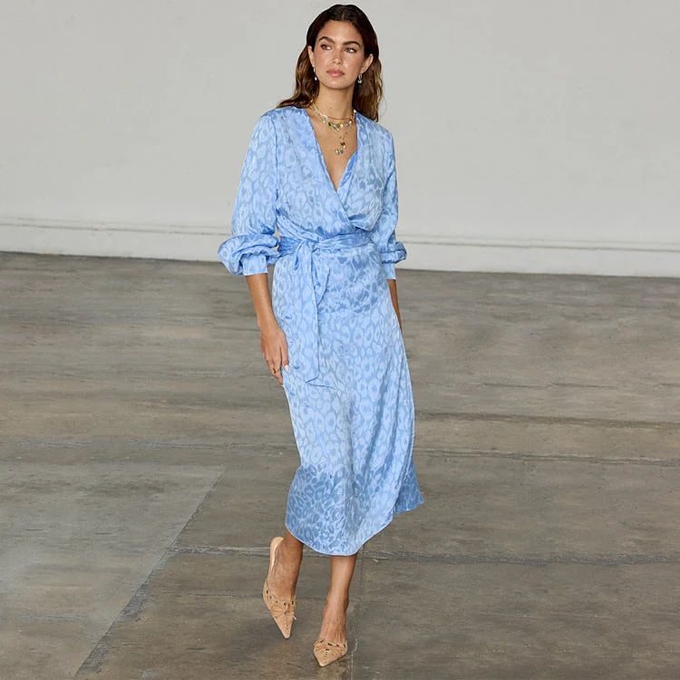 Sky Blue Jacquard Vienna Dress