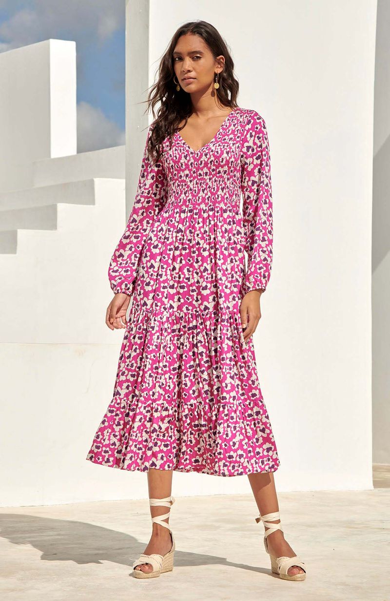 Fleur Satin Dress | Flower Orchid Pink