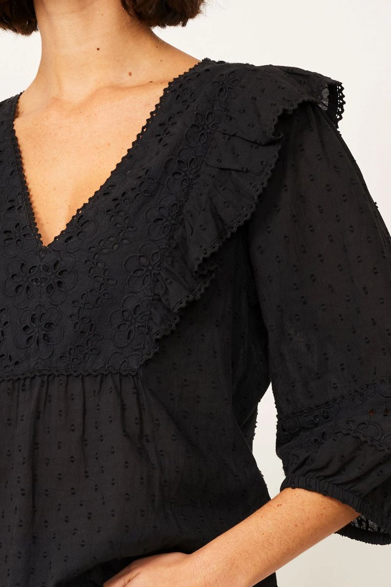Ivy Cotton Blouse | Black