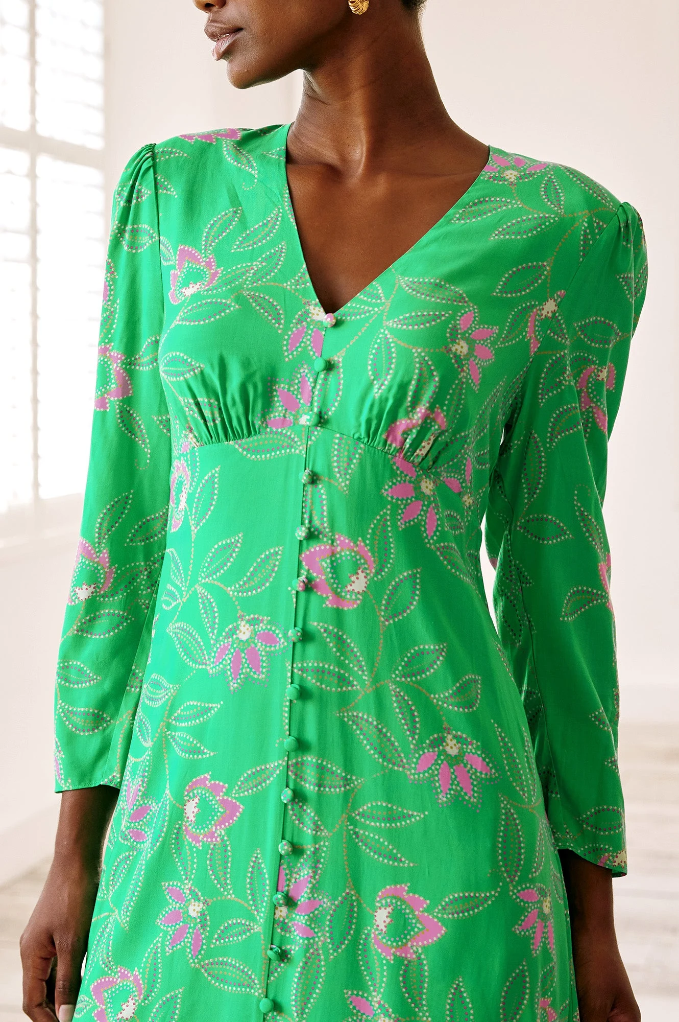 Claudia Dress | Waterlily Green