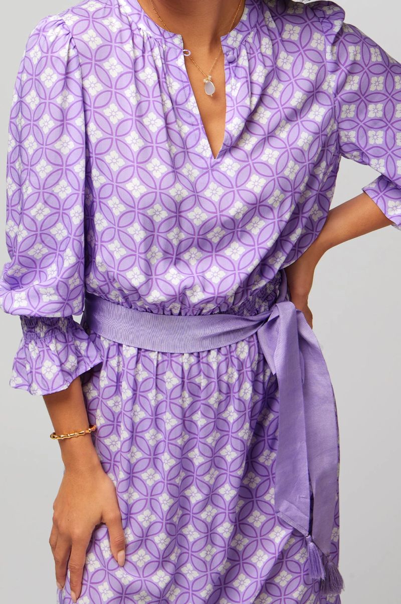 Maeve Tea Dress | Geo Lavender