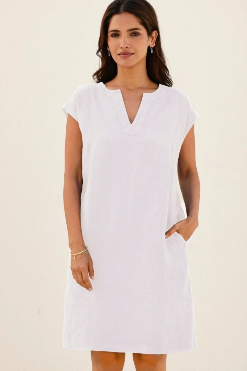 Dori Linen Dress | White