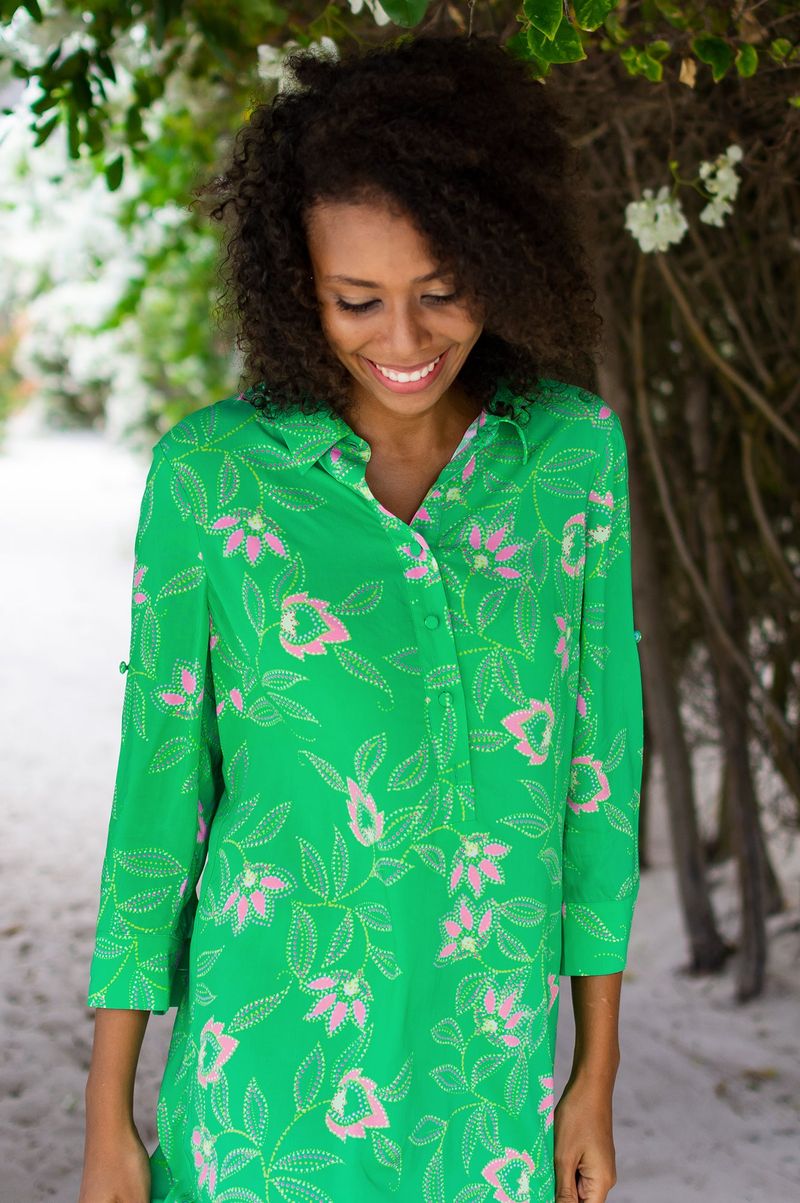Sandy EcoVero™ Shirt Tunic | Waterlily Green