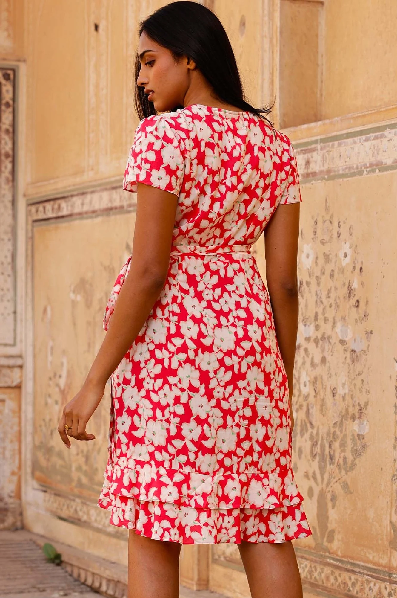 Chelsea EcoVero Wrap Dress | Blossom Pink/Cream