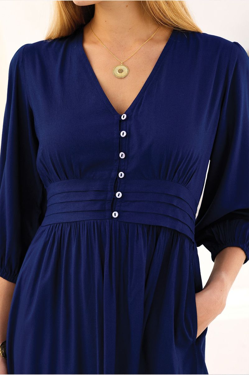 Jyoti Rayon Dress | Navy