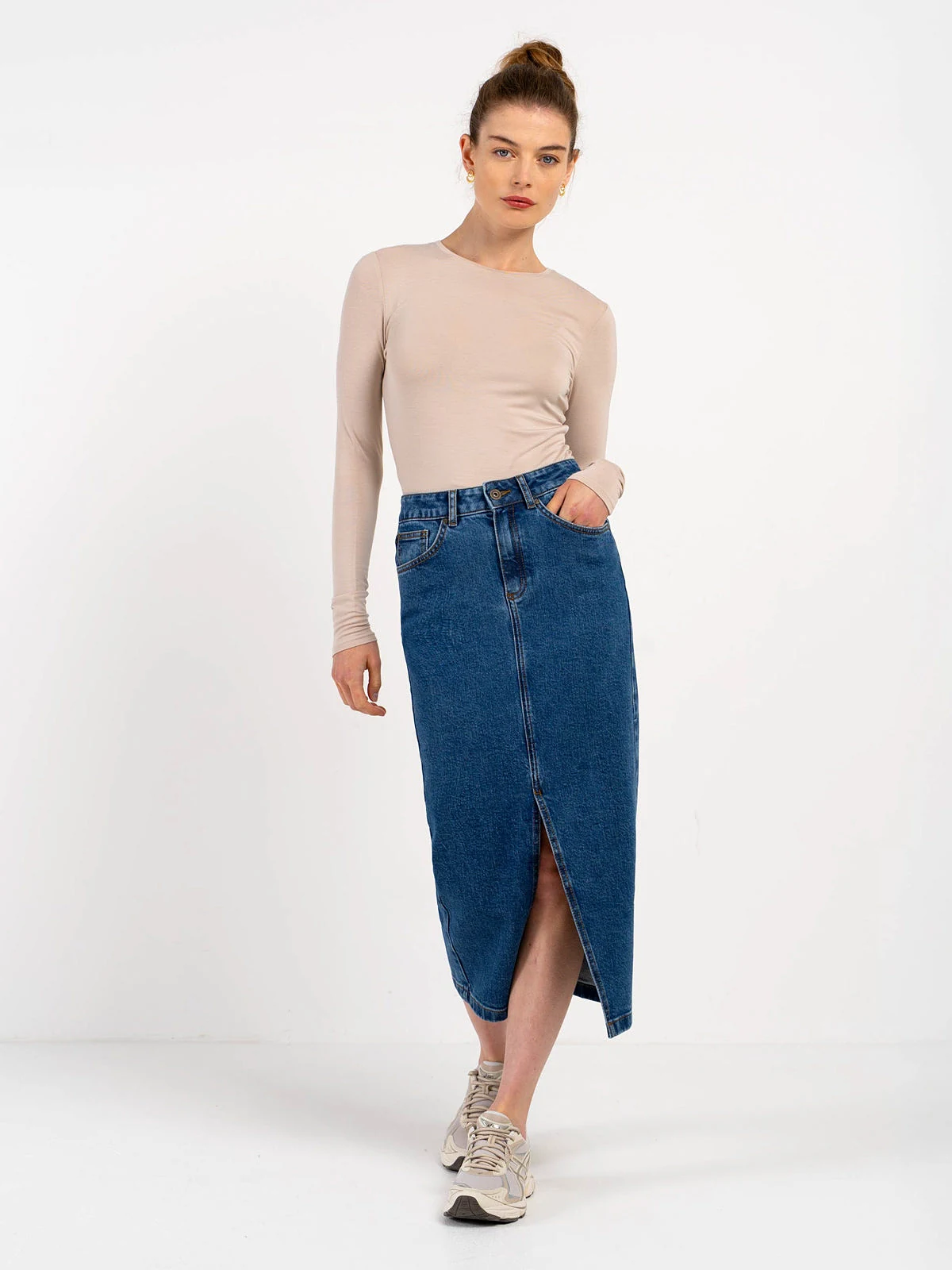 Darla Denim Midi Skirt
