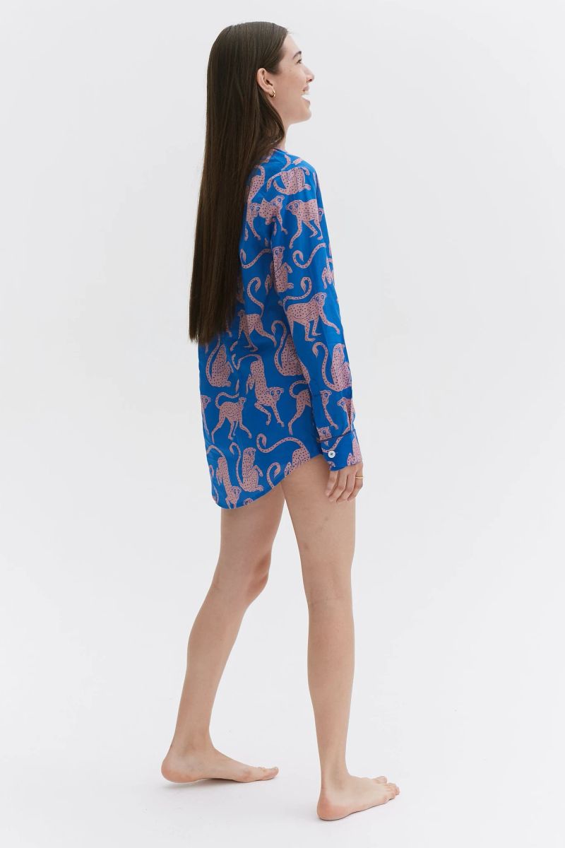 Signature Pyjama Set Chango Print Blue/Pink