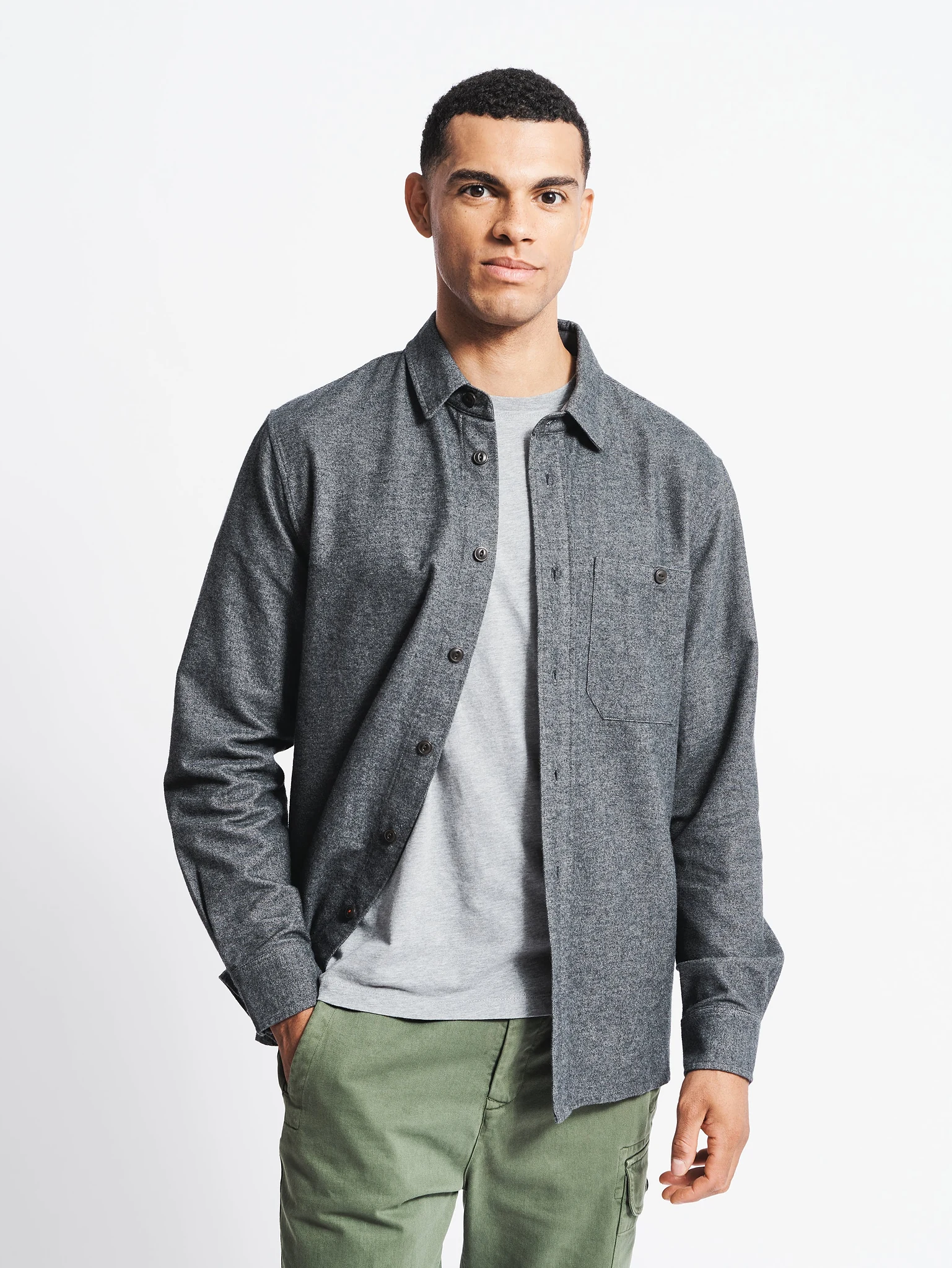 Barmer Marl Flannel Overshirt