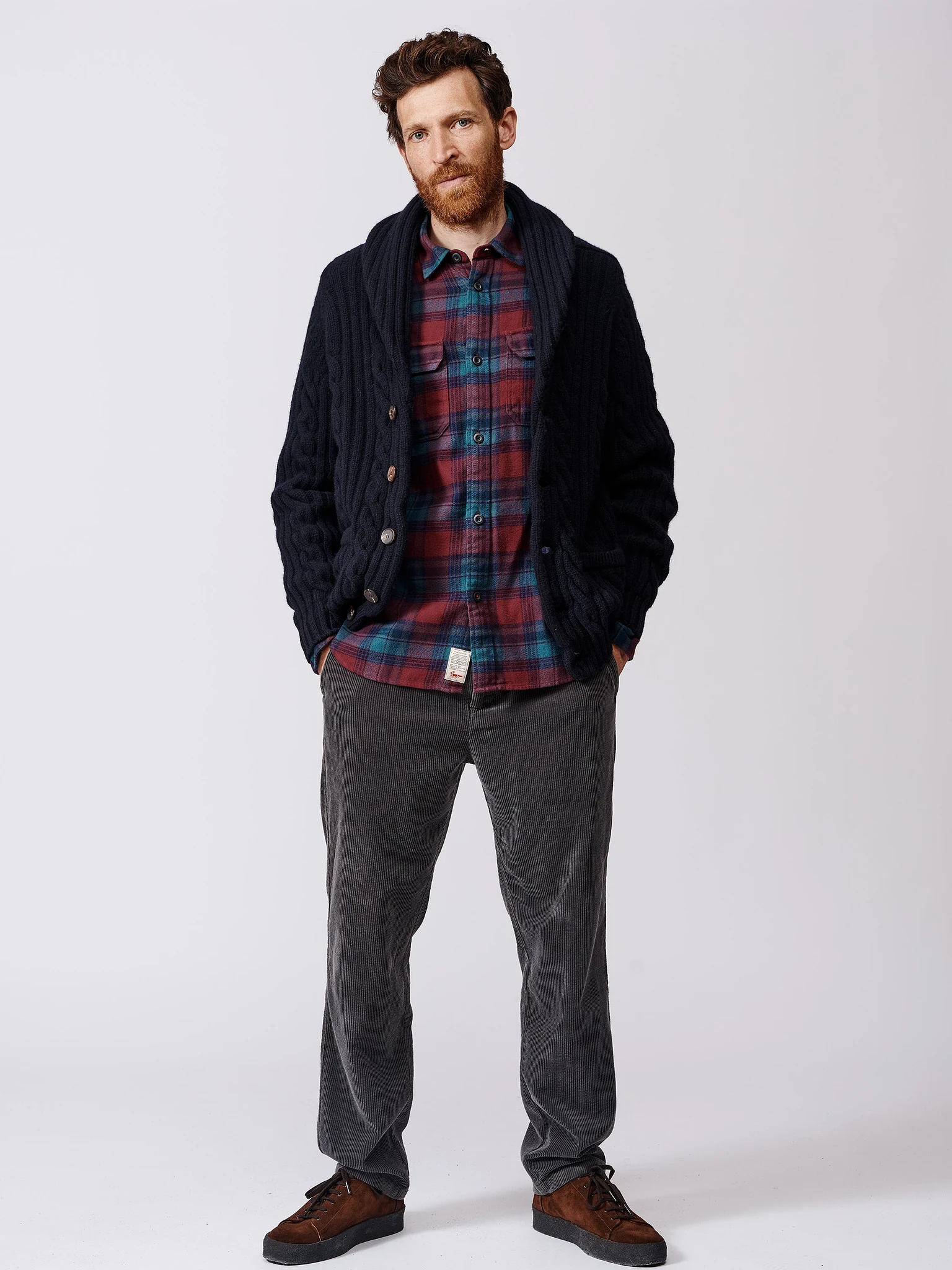 Newton Cable Shawl Collar Cardigan