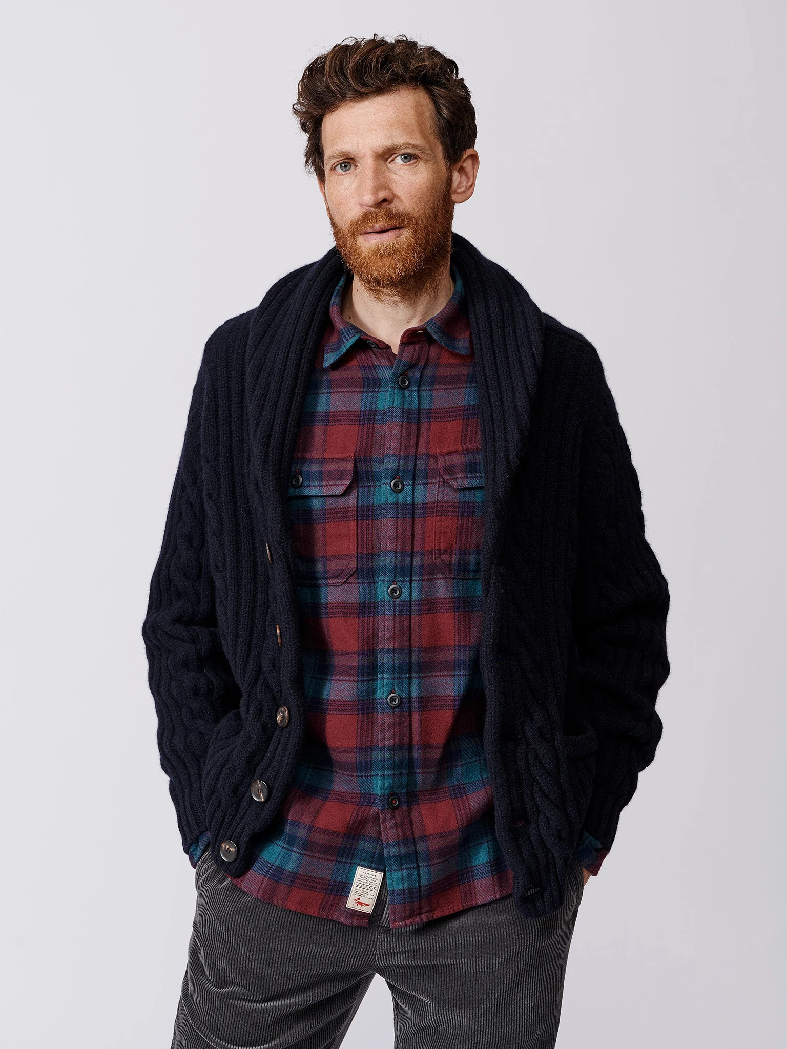 Newton Cable Shawl Collar Cardigan