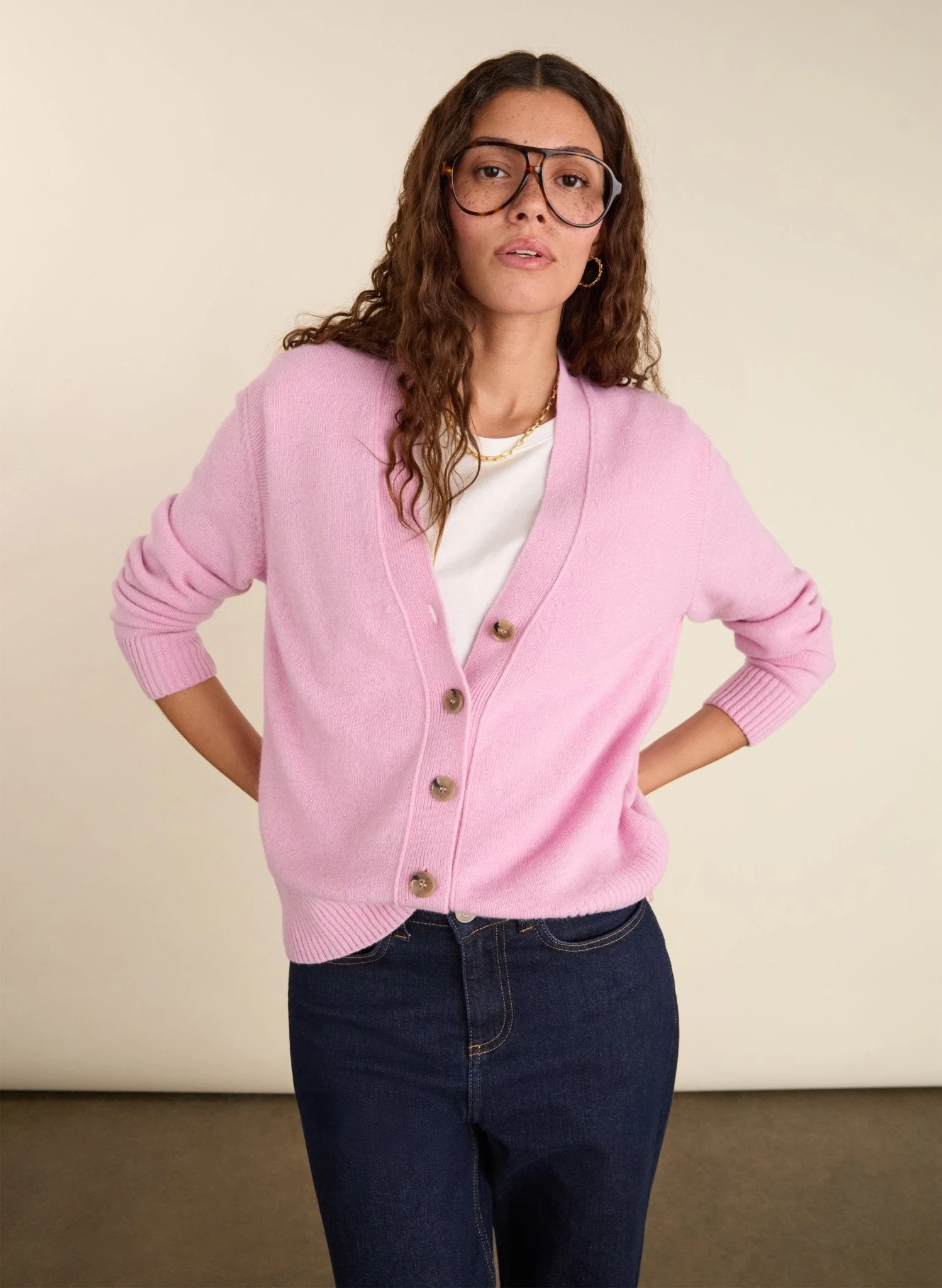 Celine V-neck Wool Blend Cardigan