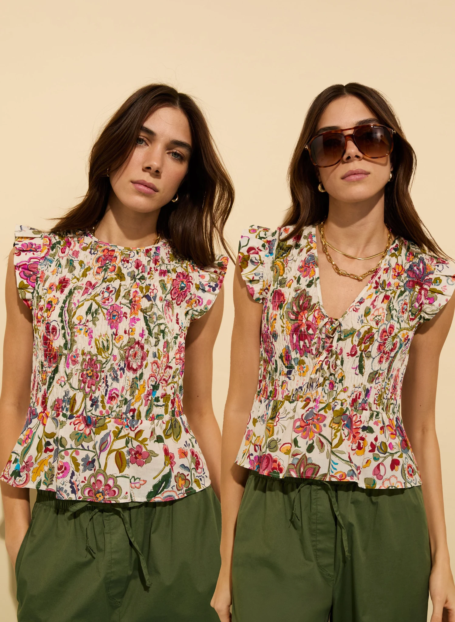 Mariah Organic Cotton Smocked Blouse