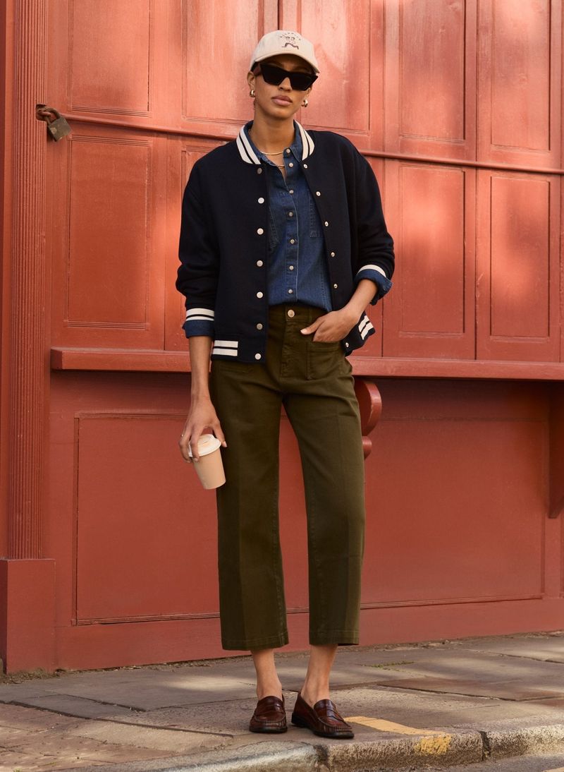 Jena Organic Cotton Stretch Wide Crop Jeans
