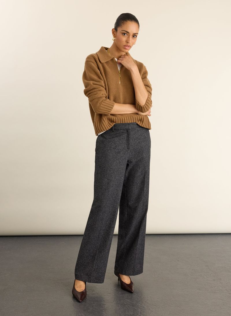 Gwynnie Wool Blend Wide Leg Trousers