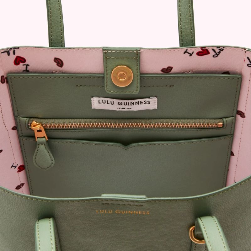SAGE LEATHER I LOVE LULU GARBO TOTE BAG