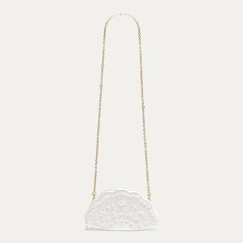 PEARL COLLECTIBLE FAN CLUTCH BAG