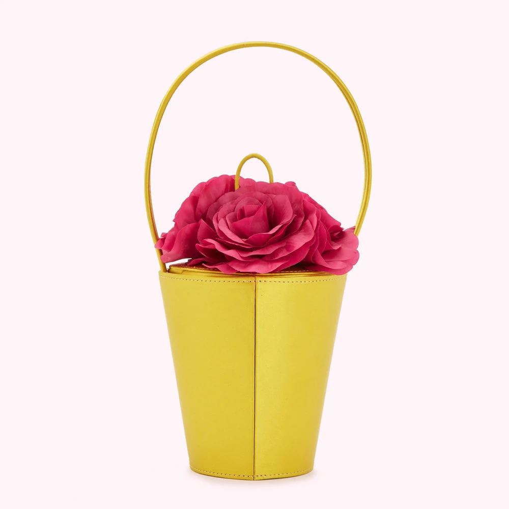 CHARTREUSE ROSE BASKET BAG