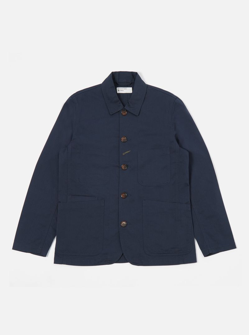 Navy Twill Bakers Chore Jacket - L