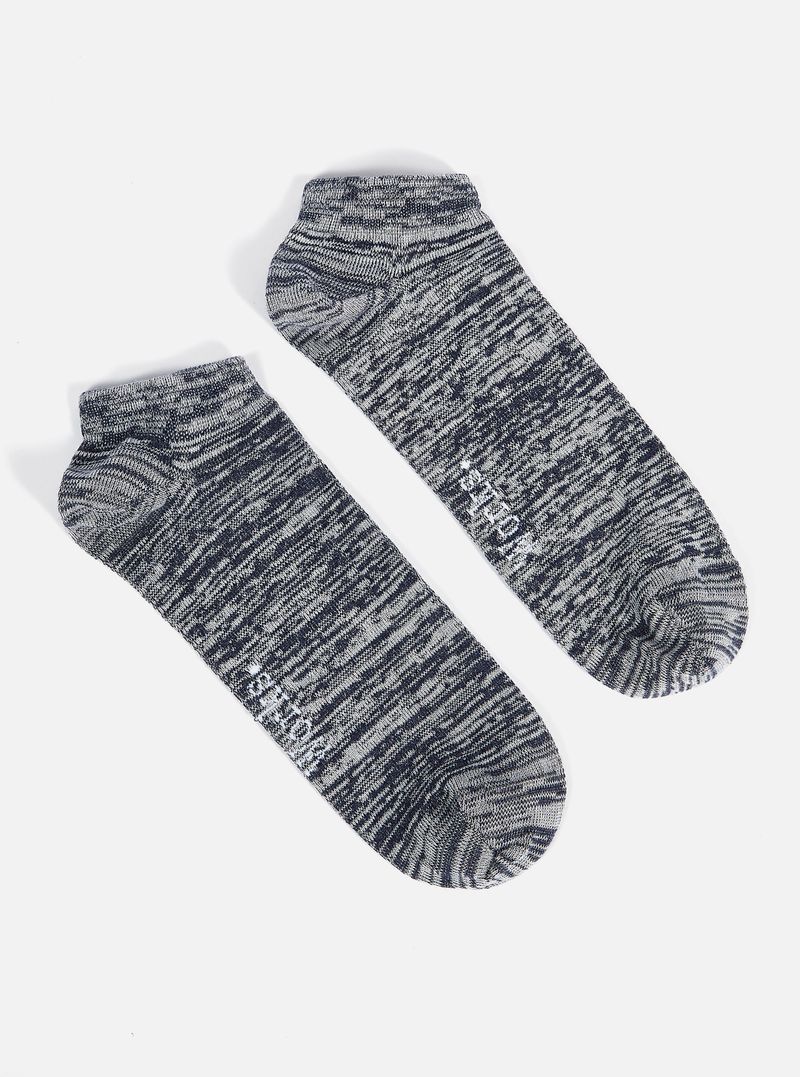 Navy Slub Knit Ankle Slub Sock