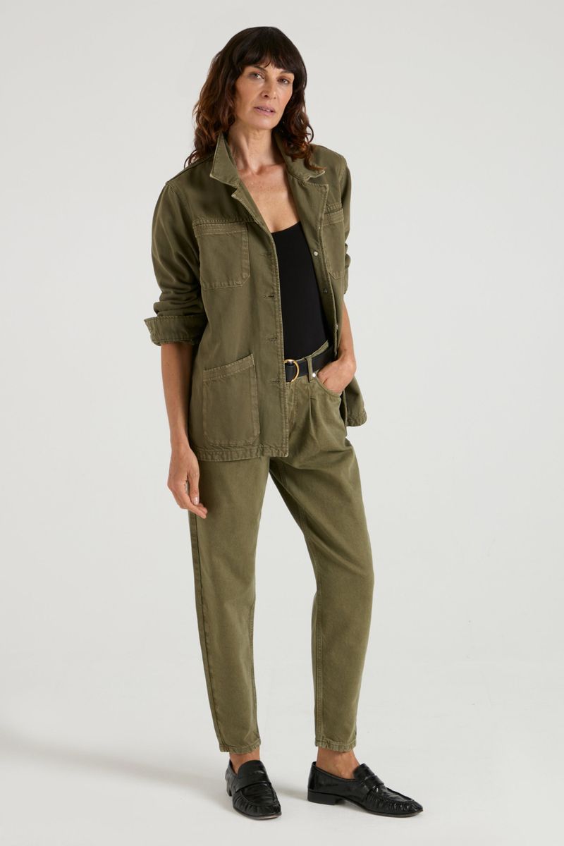 Alice The Low Rise Carrot Leg | In The Field [Green Denim]