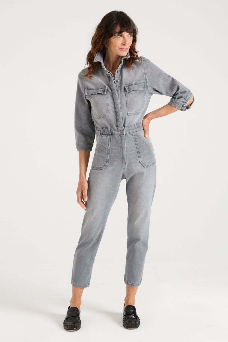 Dusty The Super Downtown Jumpsuit | Stormy Weather [Grey Denim]