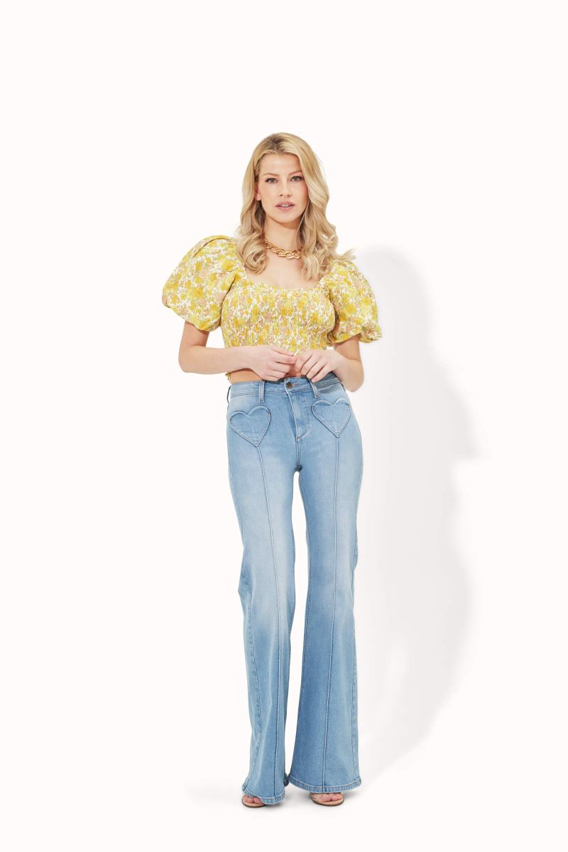 Delilah The High Top Patch Pocket Heart Throb Jeans - Summer Fling