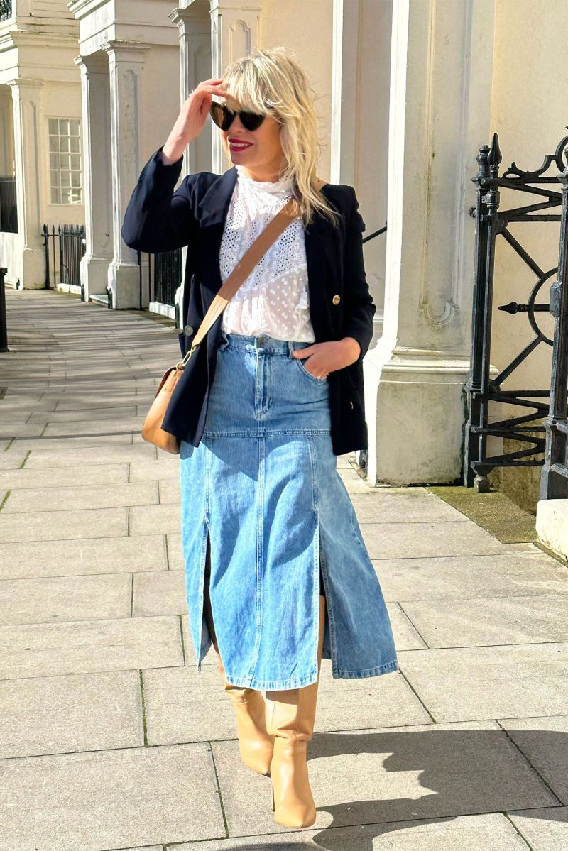 DONNA IDA X FRAN BACON | Sienna The A Line Skirt | Pitch Perfect Blue