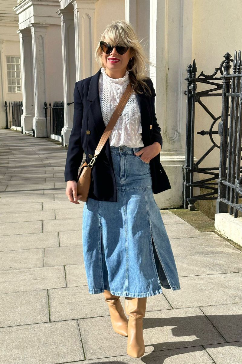 DONNA IDA X FRAN BACON | Sienna The A Line Skirt | Pitch Perfect Blue